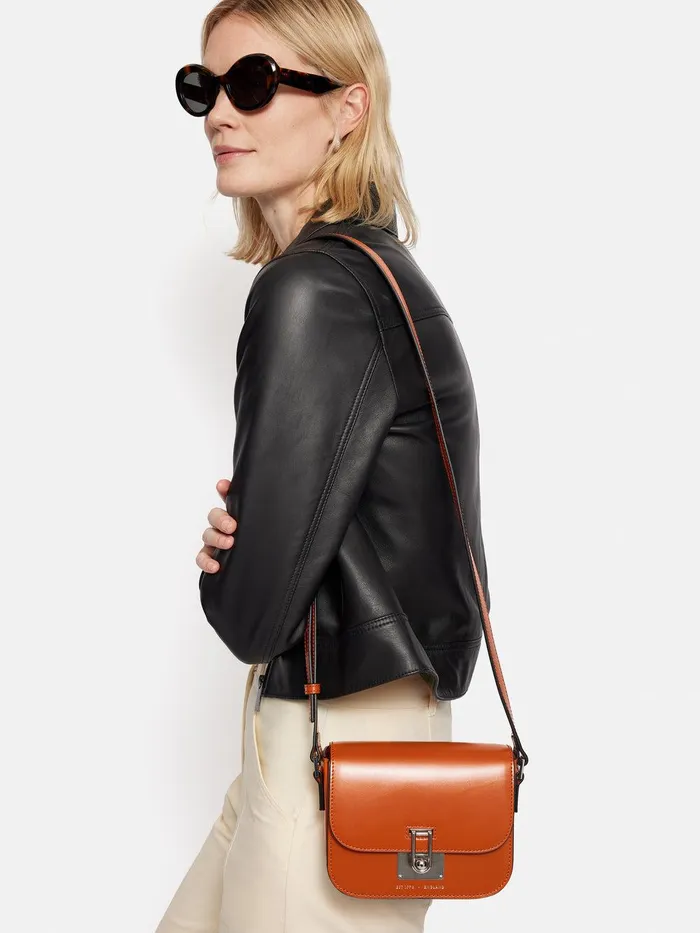 Women Meret Crossbody Orange Jigsaw Leather