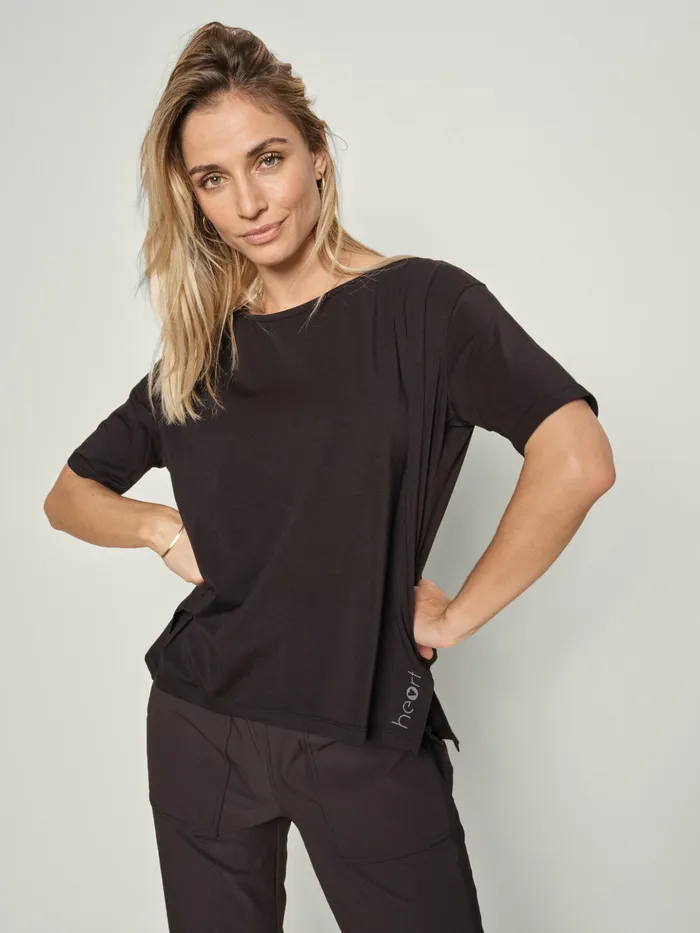 Women MMKarli SS Top Black HEART Sport MOS MOSH