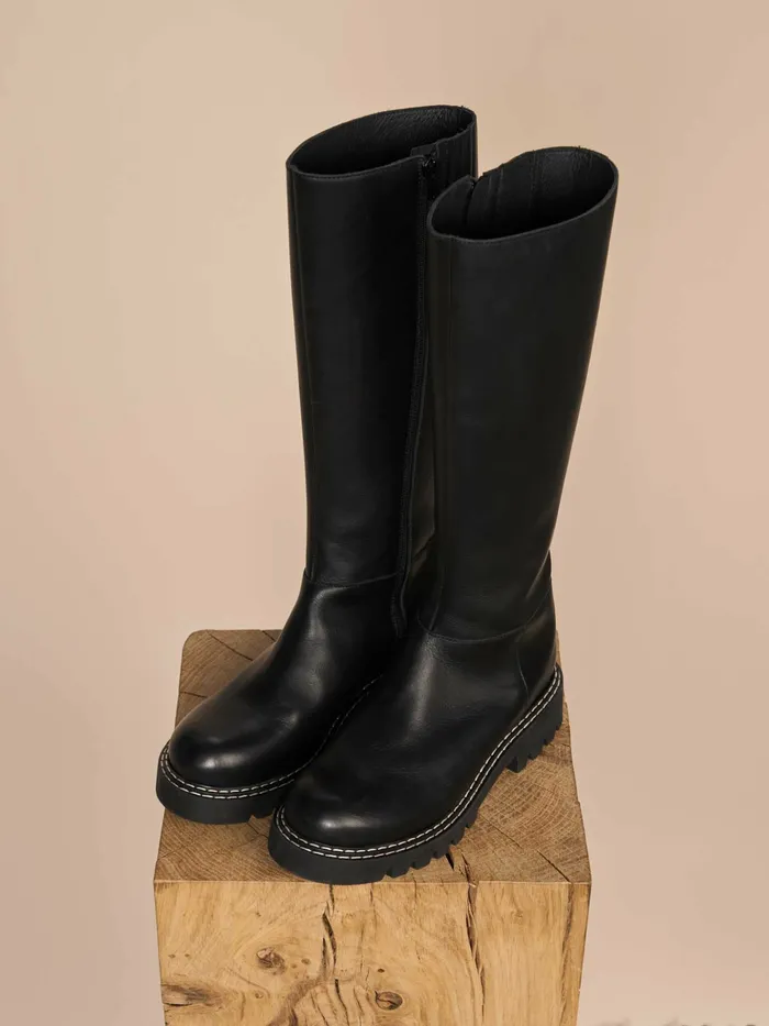 Women MMPhoenix Leather Hi Boot Black Shoes MOS MOSH