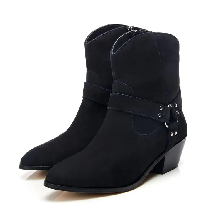 Women Moda In Pelle Black Boots Alexiia Black Nubuck