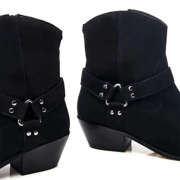 Women Moda In Pelle Black Boots Alexiia Black Nubuck