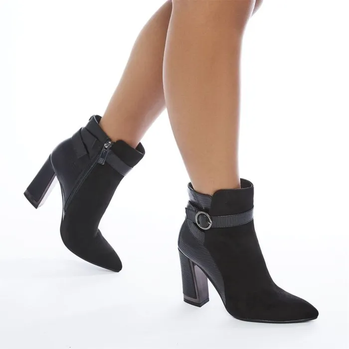 Women Moda In Pelle Black Boots Kirsten Black Alcantara