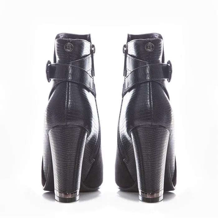 Women Moda In Pelle Black Boots Kirsten Black Alcantara