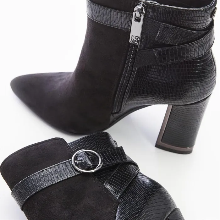 Women Moda In Pelle Black Boots Kirsten Black Alcantara