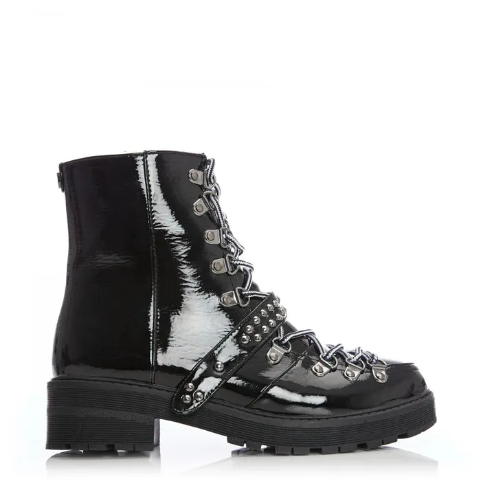 Women Moda In Pelle Black Boots M By Moda Briory Black Patent