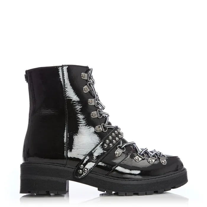 Women Moda In Pelle Black Boots M By Moda Briory Black Patent