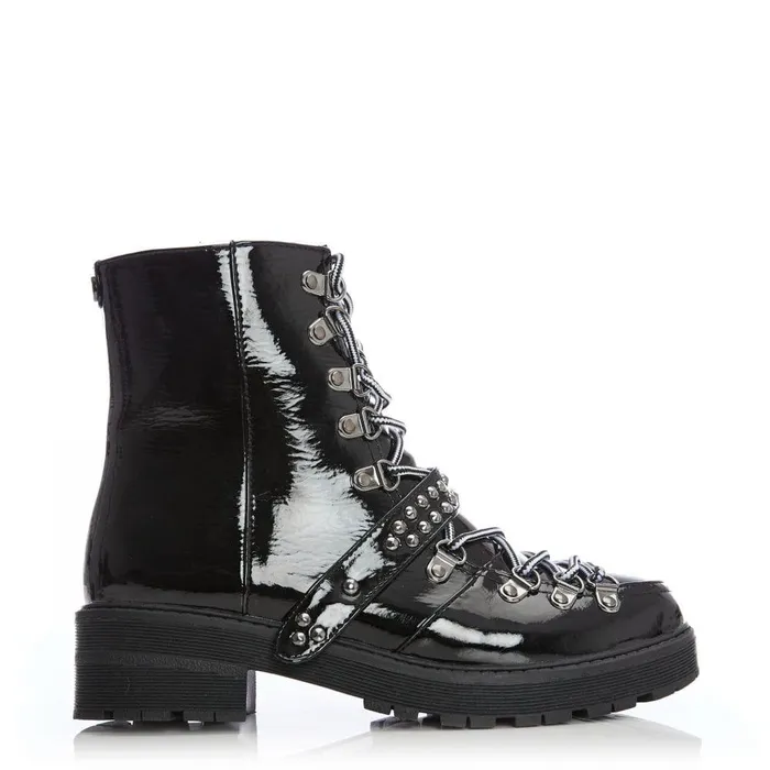 Women Moda In Pelle Black Boots M By Moda Briory Black Patent