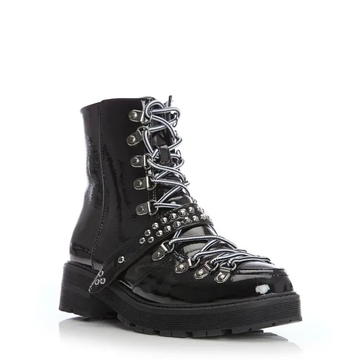 Women Moda In Pelle Black Boots M By Moda Briory Black Patent