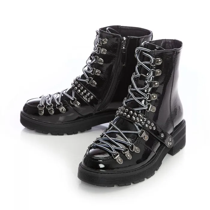 Women Moda In Pelle Black Boots M By Moda Briory Black Patent
