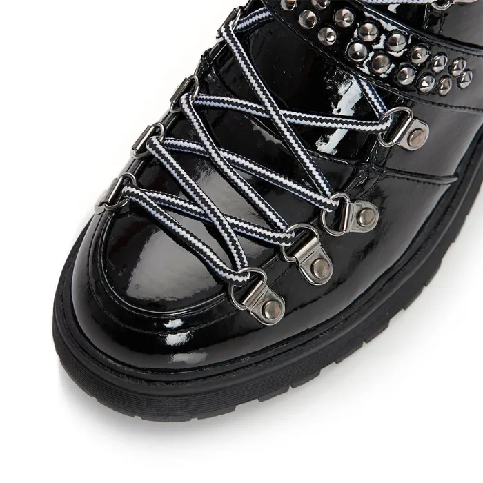 Women Moda In Pelle Black Boots M By Moda Briory Black Patent