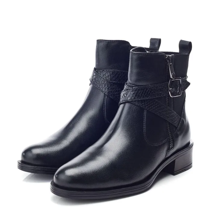 Women Moda In Pelle Black Boots Oloron Black Leather