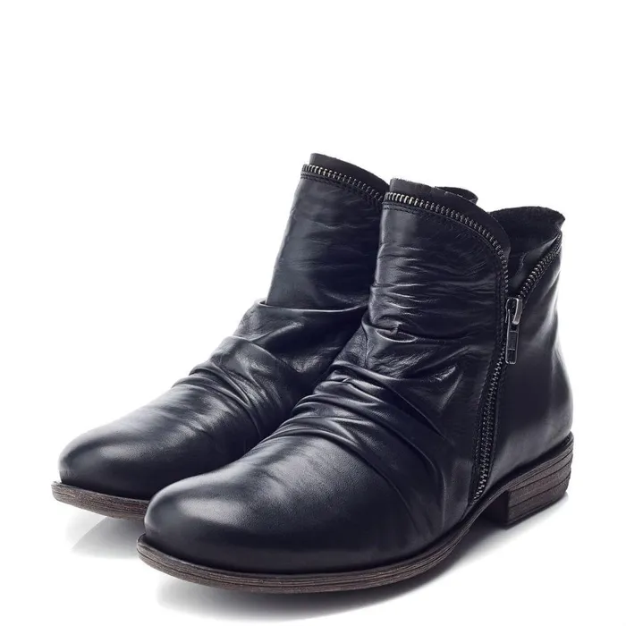 Women Moda In Pelle Black Boots Orelie Black Leather