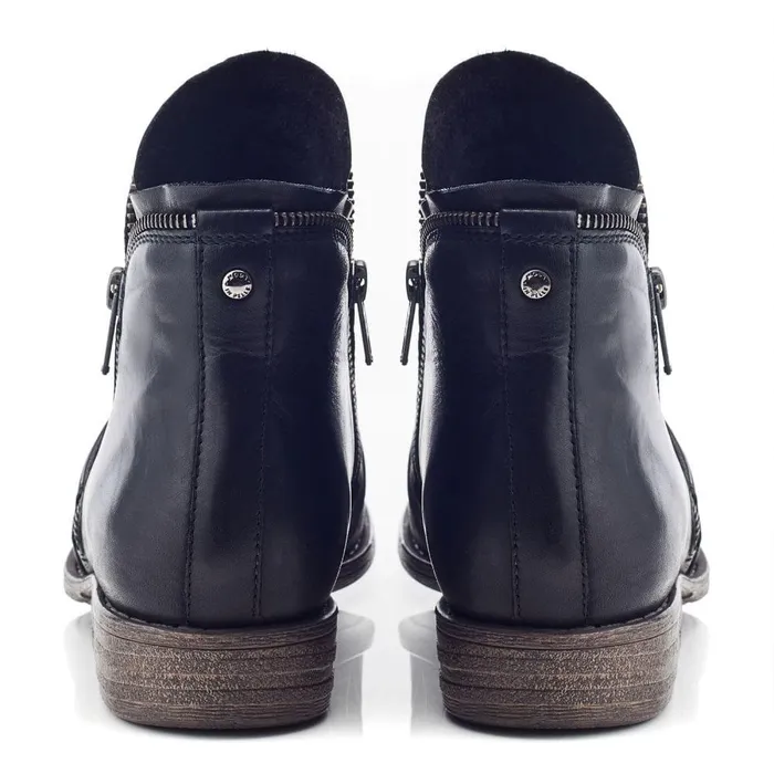 Women Moda In Pelle Black Boots Orelie Black Leather