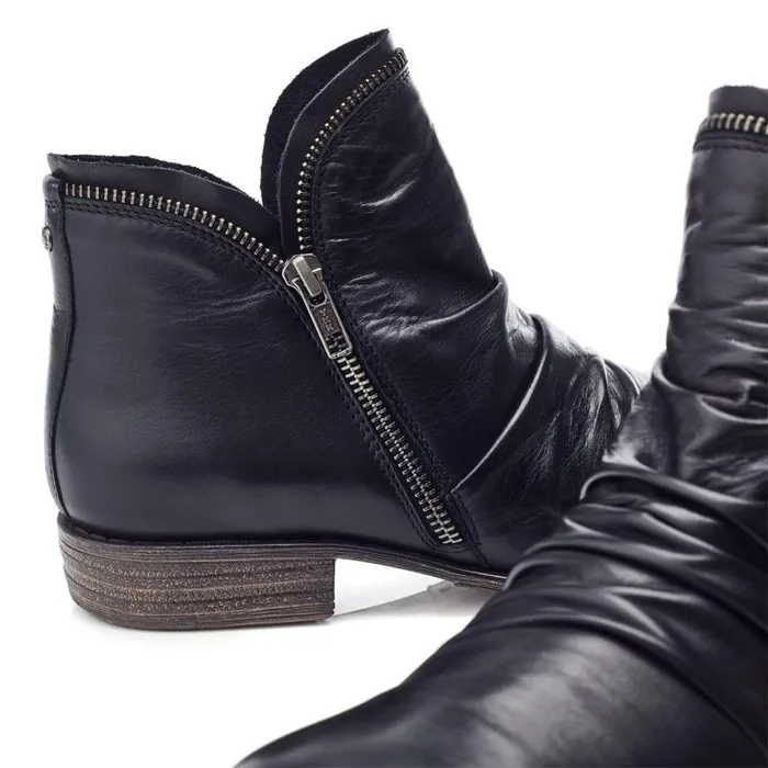 Women Moda In Pelle Black Boots Orelie Black Leather
