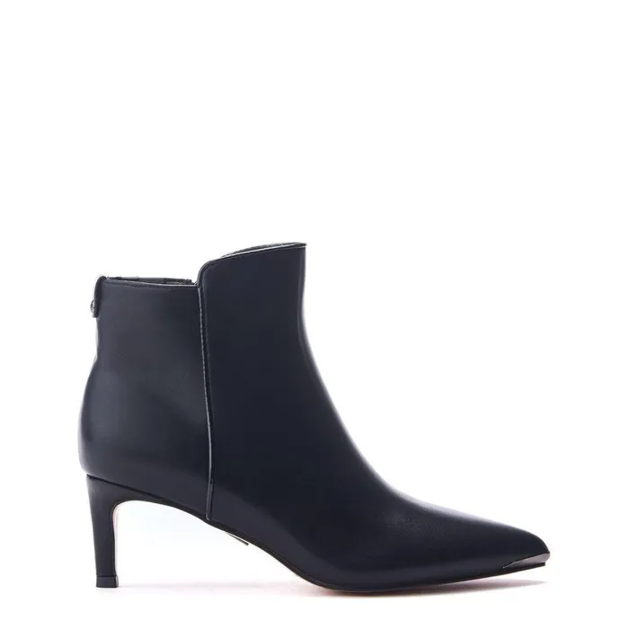 Women Moda In Pelle Black Boots Ponta Black Porvair