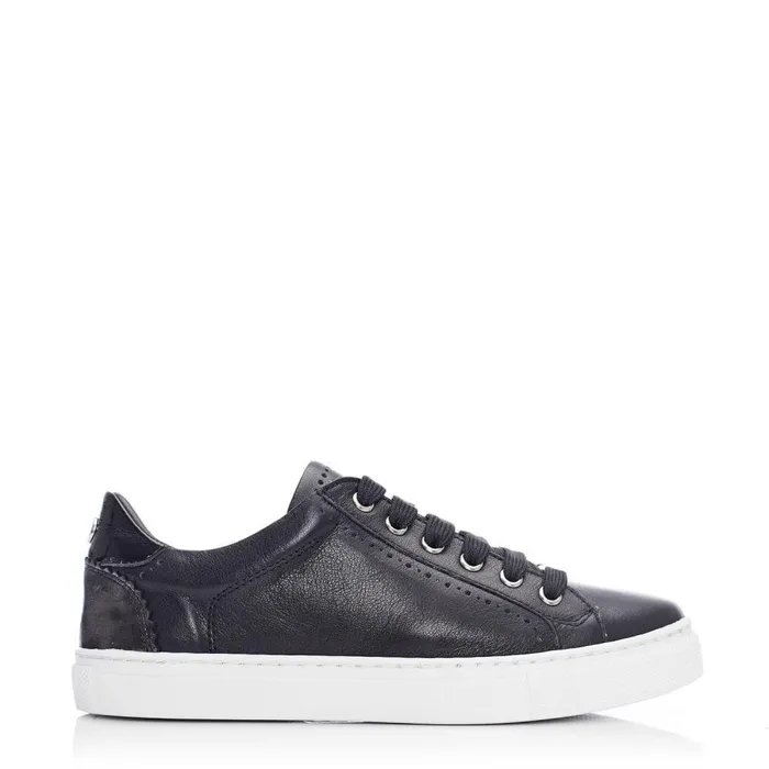 Women Moda In Pelle Black Trainers Anatoli Black Leather