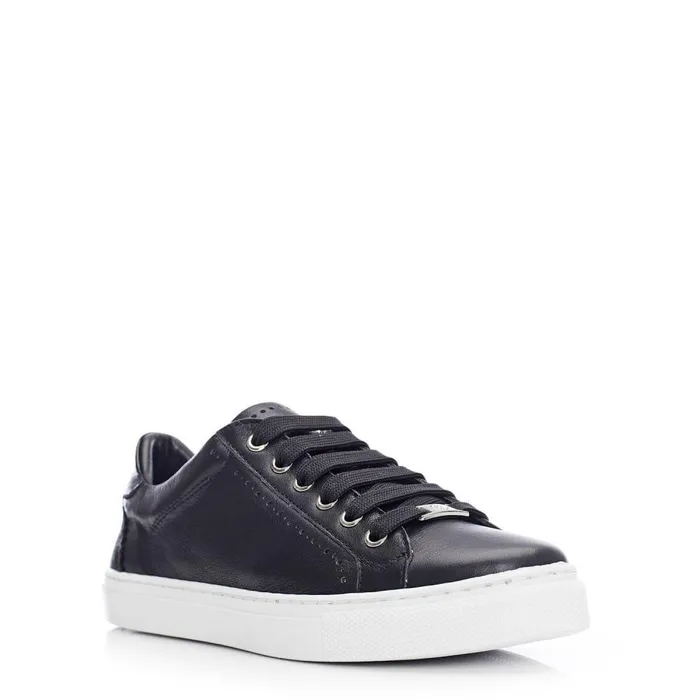 Women Moda In Pelle Black Trainers Anatoli Black Leather