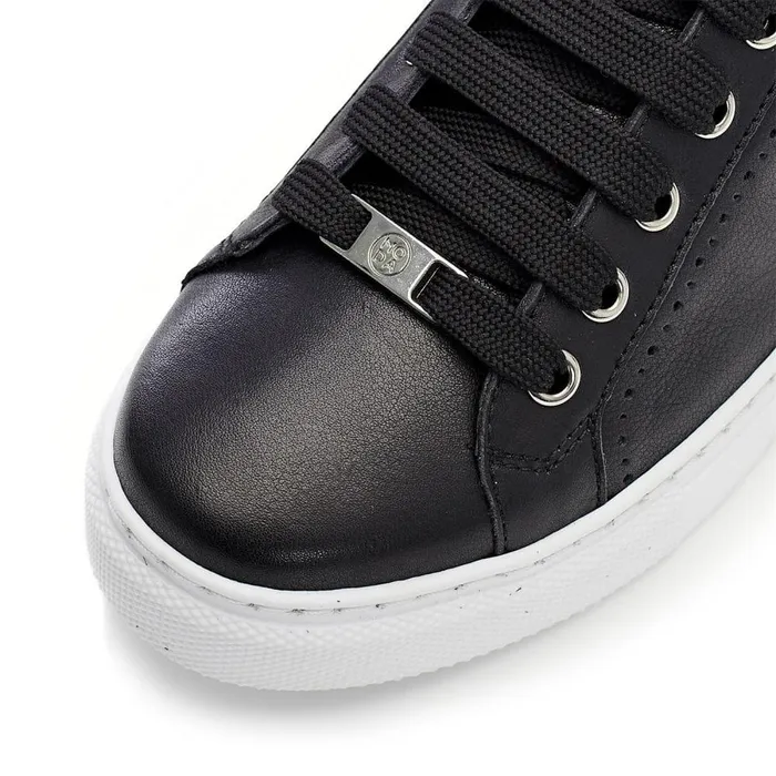 Women Moda In Pelle Black Trainers Anatoli Black Leather