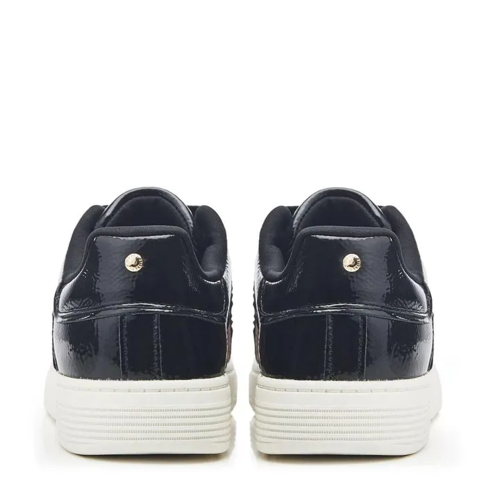 Women Moda In Pelle Black Trainers Bearly Black 8211 Leopard Porvair