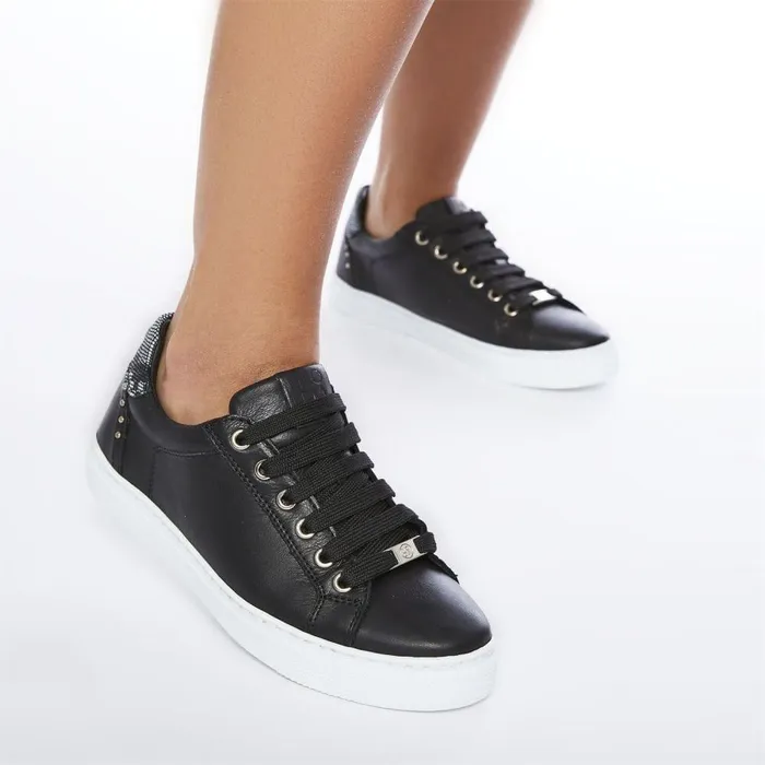 Women Moda In Pelle Black Trainers Bradd Black Leather