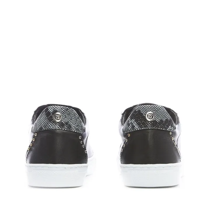 Women Moda In Pelle Black Trainers Bradd Black Leather