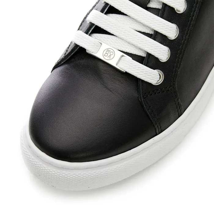 Women Moda In Pelle Black Trainers Bradd Black Leather