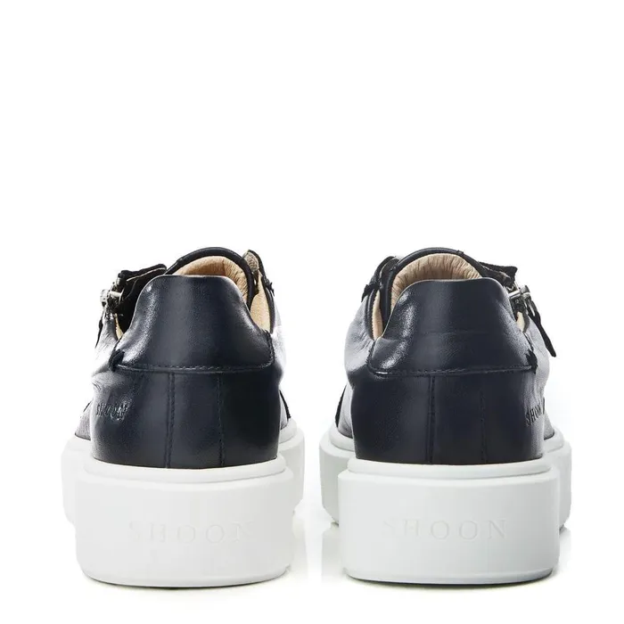 Women Moda In Pelle Black Trainers Shoon Sh Idria Black Leather