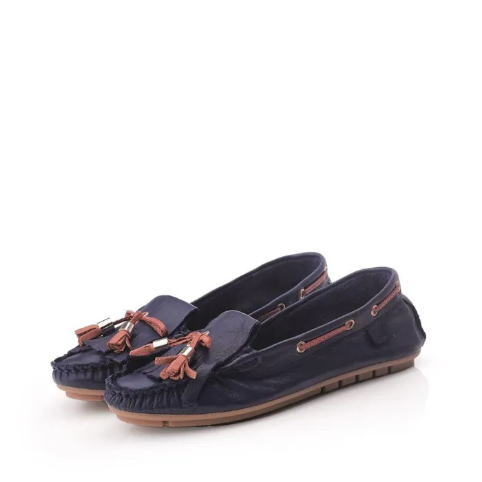 Women Moda In Pelle Brogues And Loafers Ellery NavyTan Leather