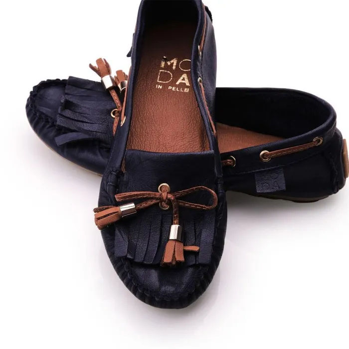 Women Moda In Pelle Brogues And Loafers Ellery NavyTan Leather
