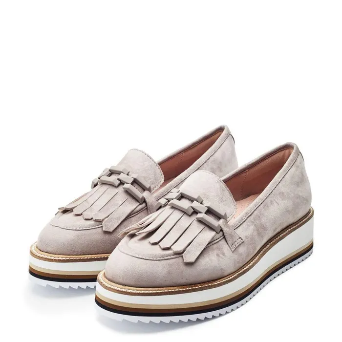 Women Moda In Pelle Brogues And Loafers Fernnanda Taupe Suede
