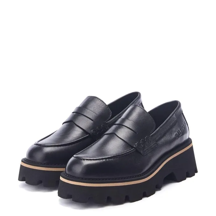 Women Moda In Pelle Brogues And Loafers Shoon Sh Albury Black Leather
