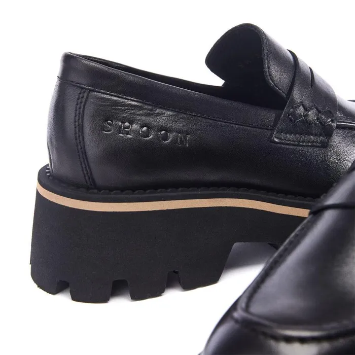 Women Moda In Pelle Brogues And Loafers Shoon Sh Albury Black Leather