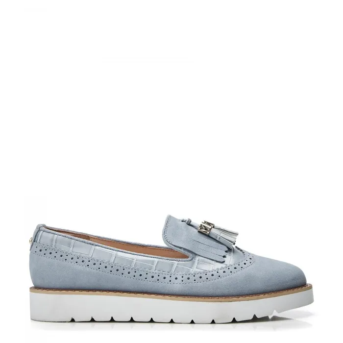 Women Moda In Pelle Casual Shoes Eilani Light Blue Suede