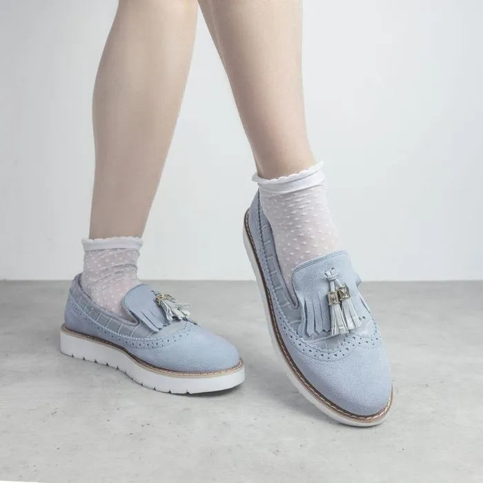 Women Moda In Pelle Casual Shoes Eilani Light Blue Suede