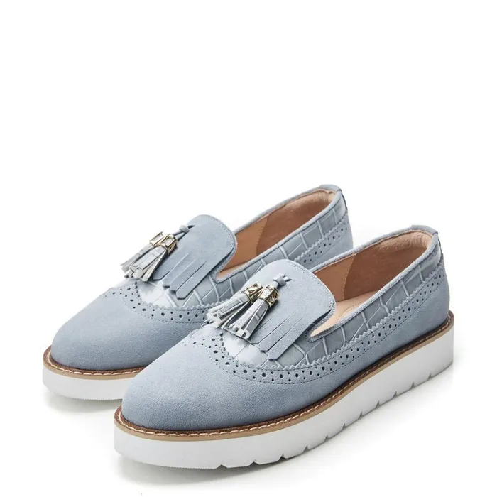 Women Moda In Pelle Casual Shoes Eilani Light Blue Suede