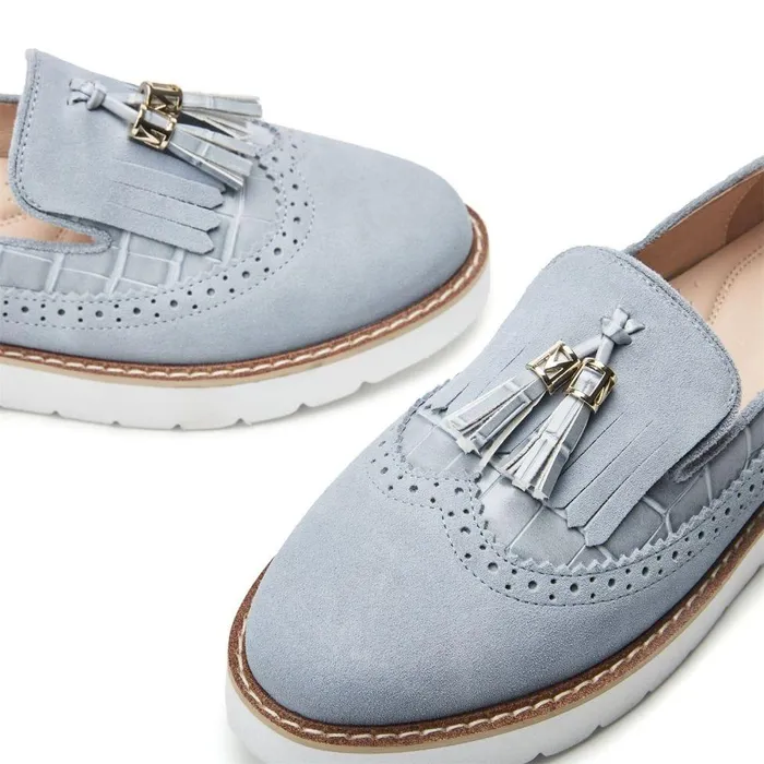 Women Moda In Pelle Casual Shoes Eilani Light Blue Suede