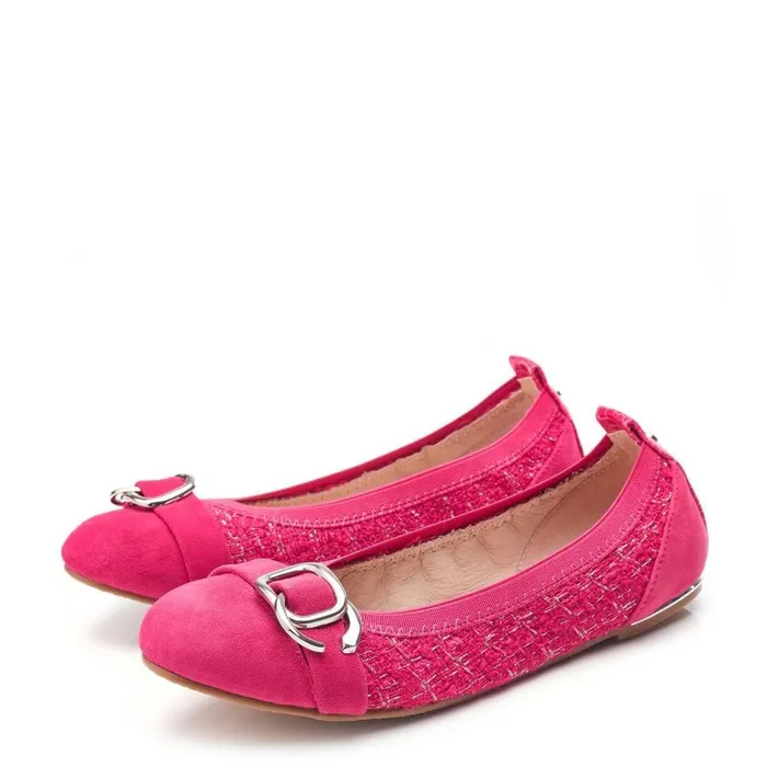 Women Moda In Pelle Casual Shoes Eilish Raspberry Textile