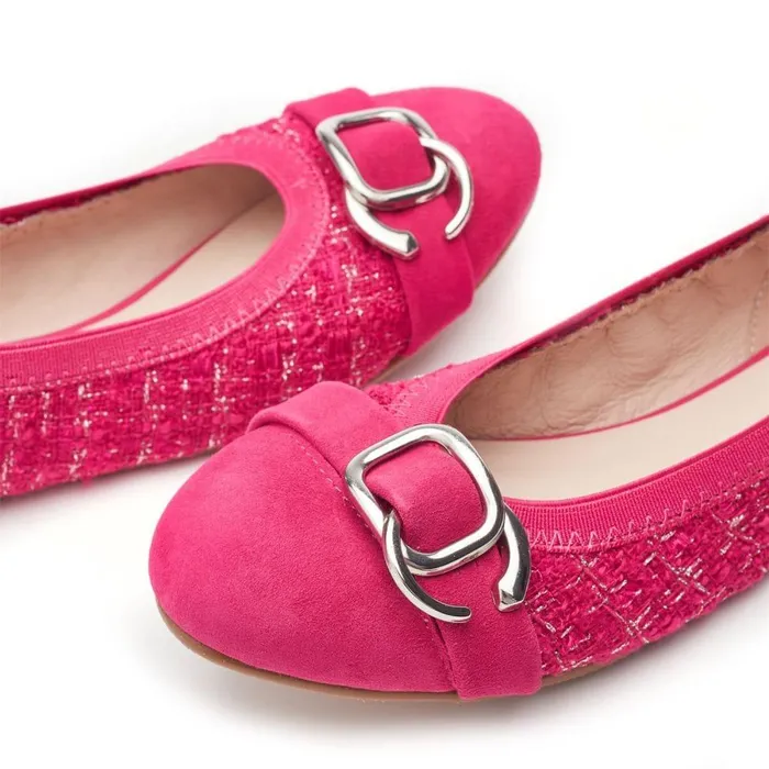 Women Moda In Pelle Casual Shoes Eilish Raspberry Textile