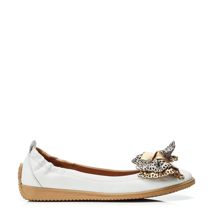 Women Moda In Pelle Casual Shoes Elerna White Leather