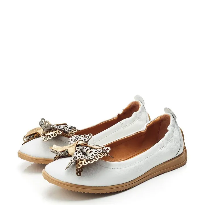 Women Moda In Pelle Casual Shoes Elerna White Leather