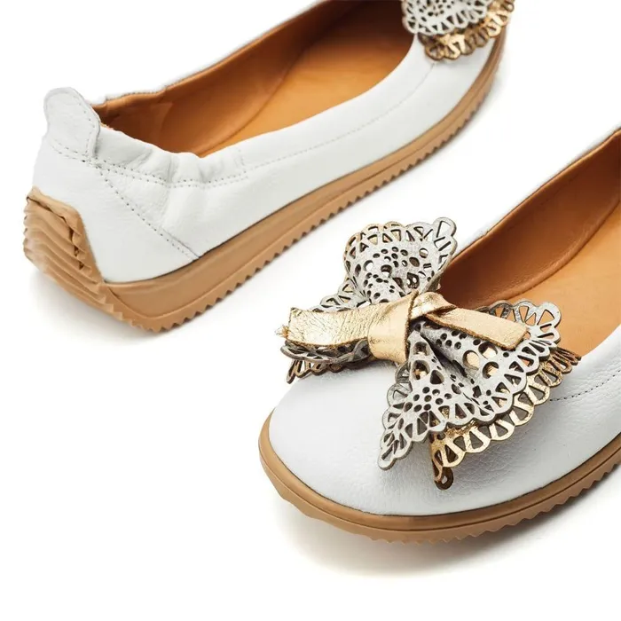 Women Moda In Pelle Casual Shoes Elerna White Leather
