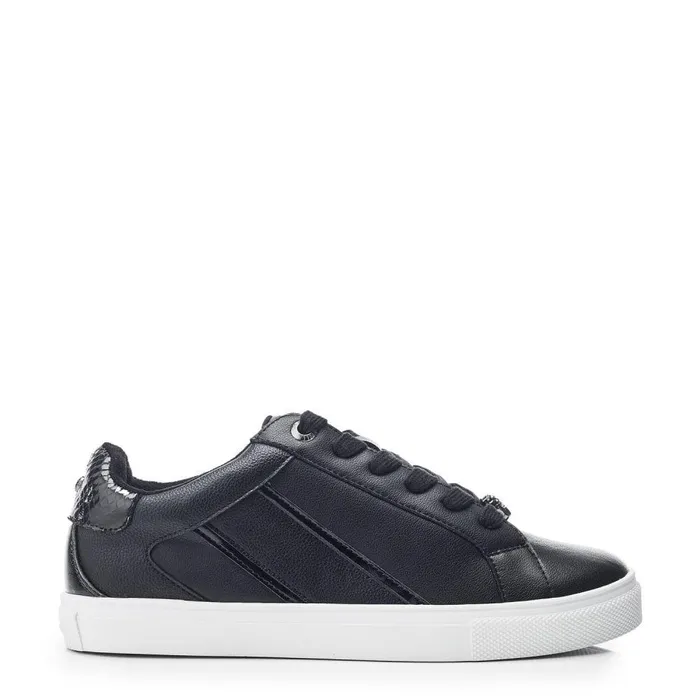Women Moda In Pelle Casual Trainers Abrini Black Leather