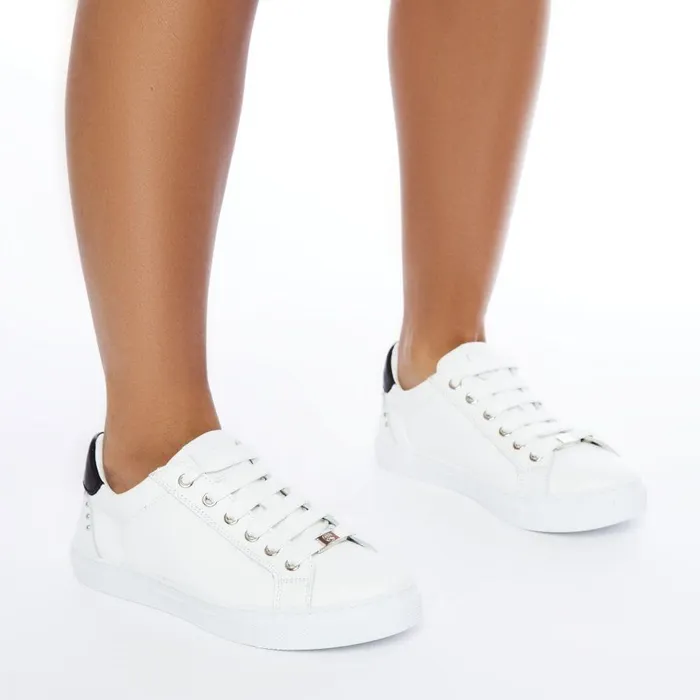 Women Moda In Pelle Casual Trainers Bradd White Leather