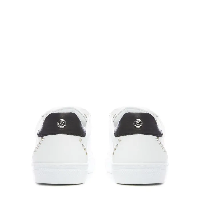 Women Moda In Pelle Casual Trainers Bradd White Leather