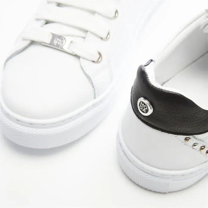 Women Moda In Pelle Casual Trainers Bradd White Leather