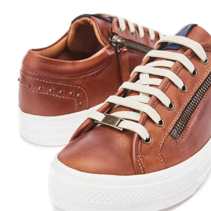 Women Moda In Pelle Casual Trainers Faxonn Tan Leather Women Moda In Pelle Casual Trainers Faxonn Tan Leather