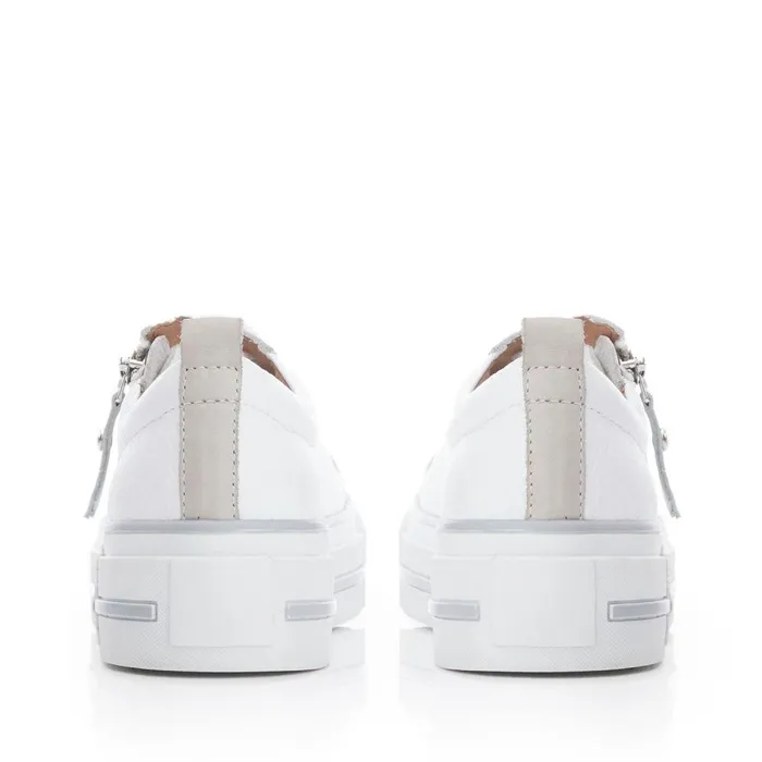 Women Moda In Pelle Casual Trainers Filician White Leather
