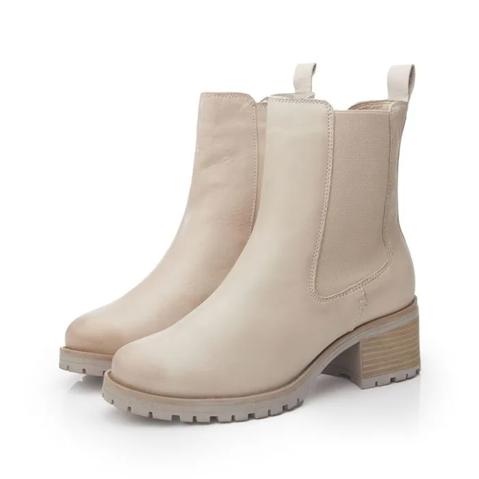 Women Moda In Pelle Chelsea Boots Brooklea Cream Leather