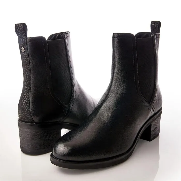 Women Moda In Pelle Chelsea Boots Natele Black Leather