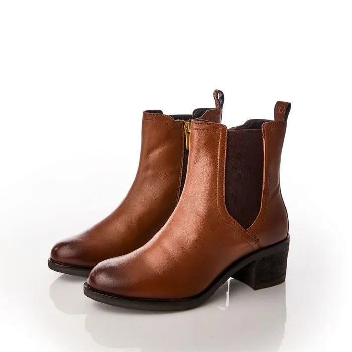 Women Moda In Pelle Chelsea Boots Natele Tan Leather